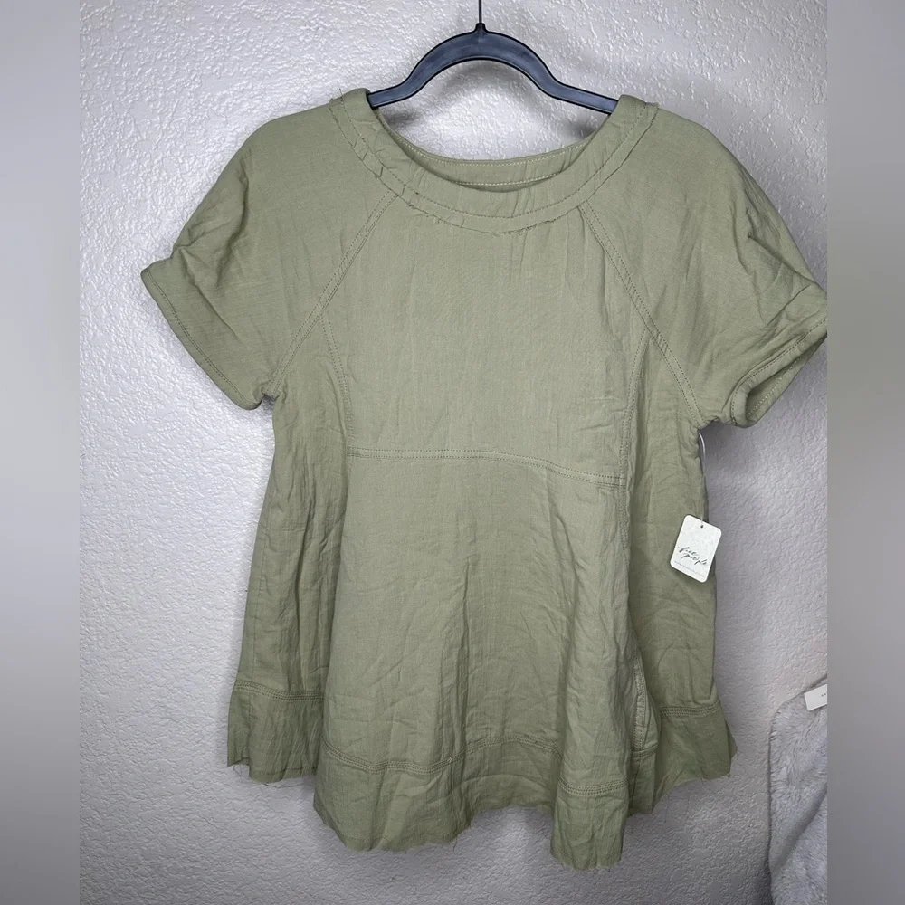 Free People Sage Green Short Sleeve Tee - Picture 4 of 9
